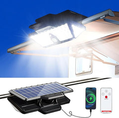 Solar RV Porch Light 208 LED Clip-On 6000mAh