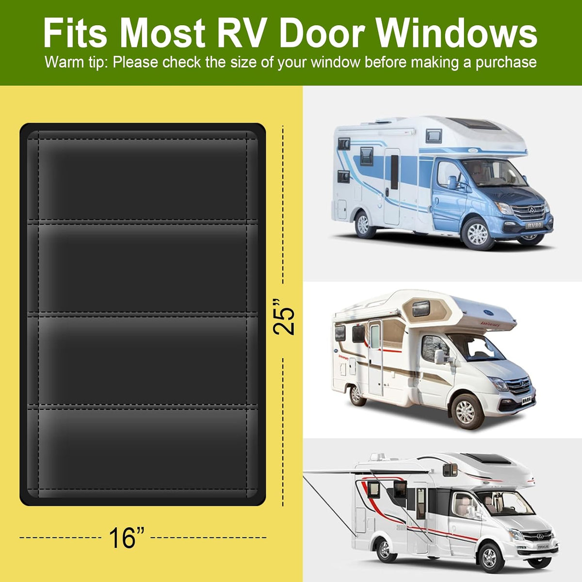 Magnetic RV door window shade