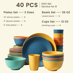 Wheat Straw Dinnerware Set Service for 8 (40pc)