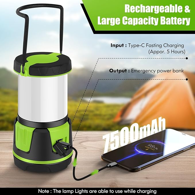 Rechargeable LED Lantern 3000LM 7500mAh IP54