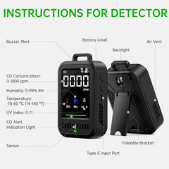 4-in-1 Travel CO Detector 220H Standby