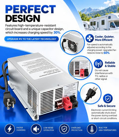 55 amp deck-mount RV converter charger