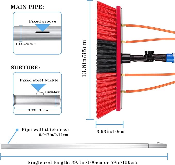 Solar Panel Cleaning Water-Fed Pole Kit 26ft