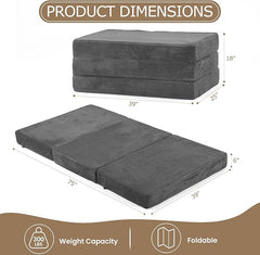 6" Tri-Fold Mattress Twin Foldable Futon Sofa Bed