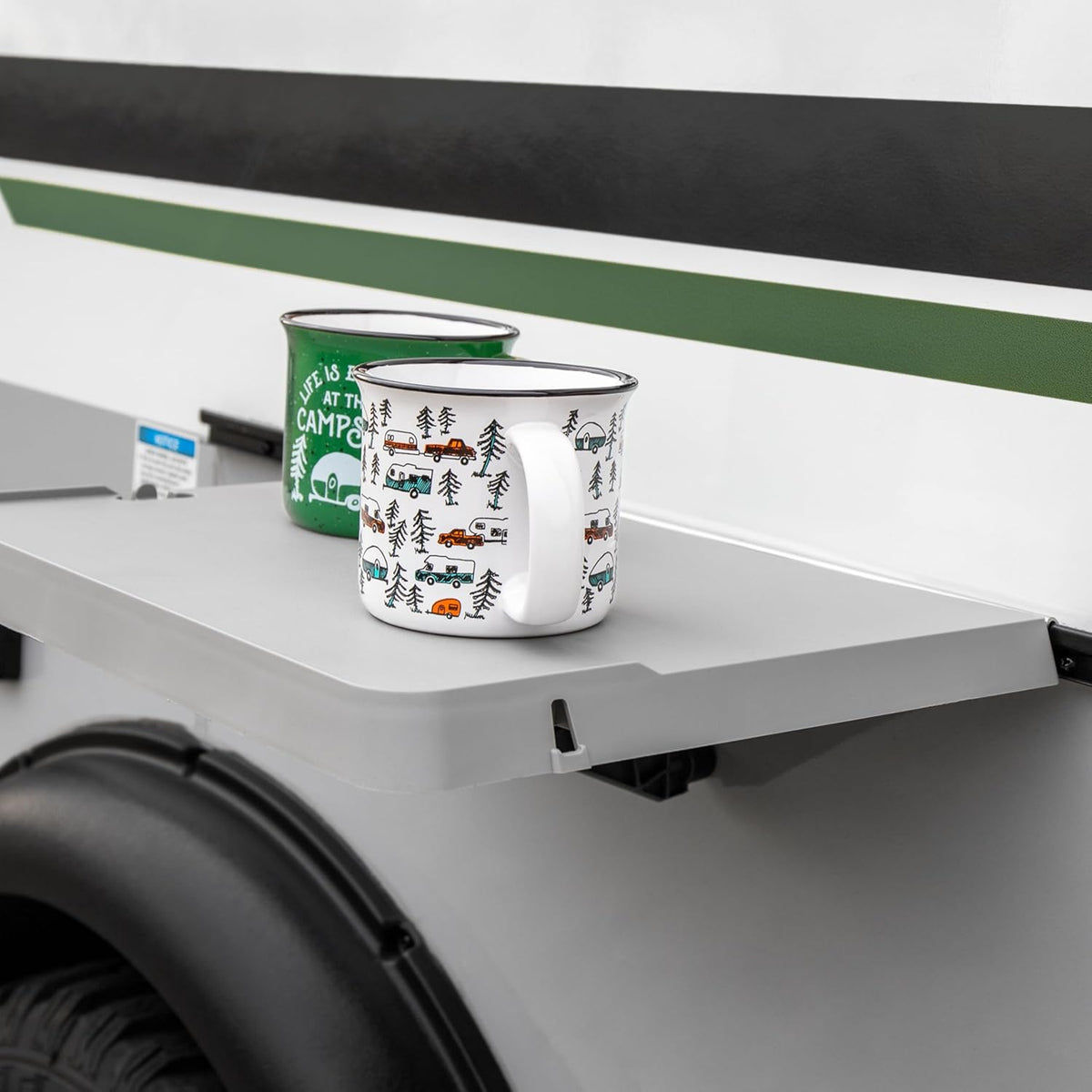Camco RV Rail Mount Folding Table, 16" x 12" - view 2