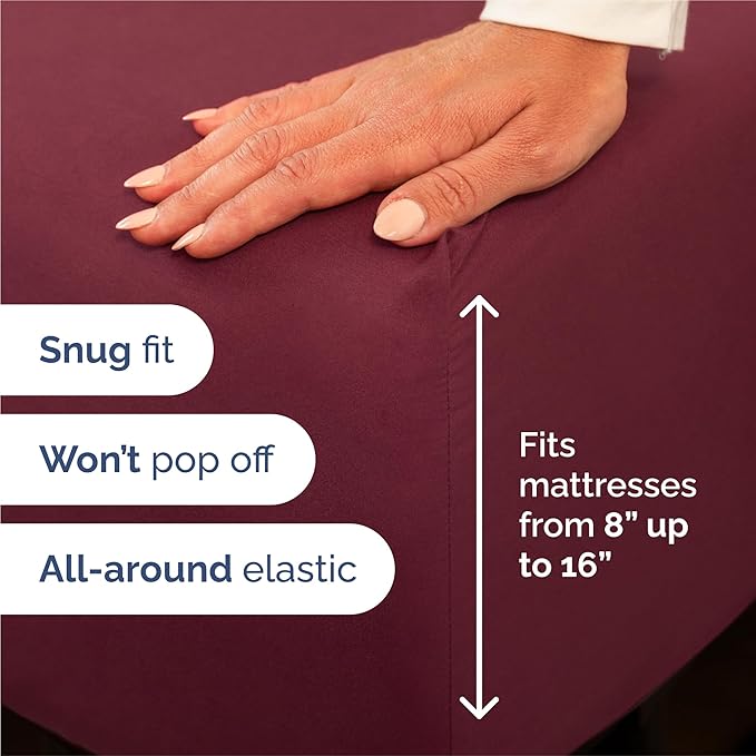 King 6-Piece Sheet Set Soft Breathable Burgundy