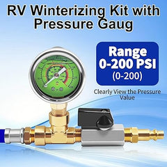 RV Winterizing Kit with Pressure Gauge & 60" Hose