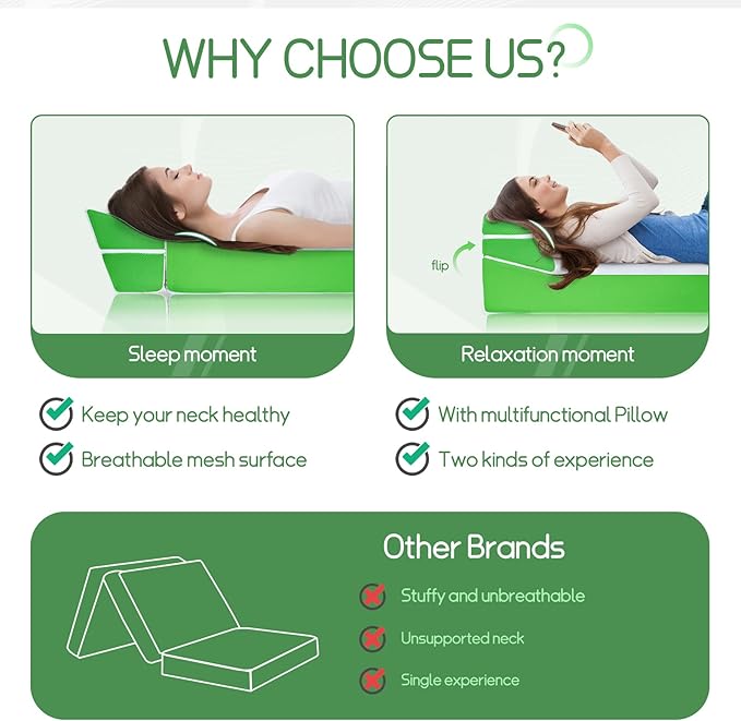 Tri-Fold Memory Foam Mattress 4" with Pillow