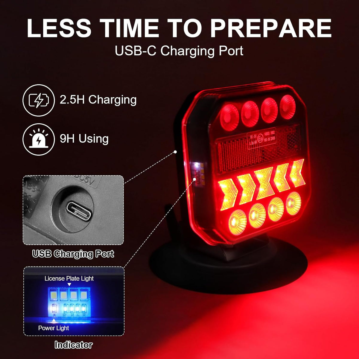 Wireless magnetic tow lights