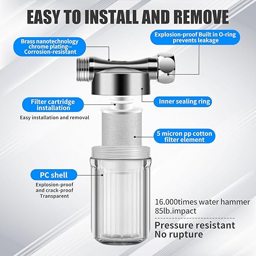 Reusable Brass Sediment Filter 12 GPM 5-40 Micron