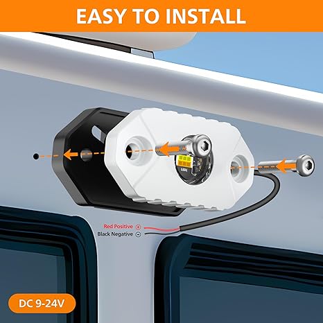 RV Exterior LED Porch Light 12V IP68 2-Pack