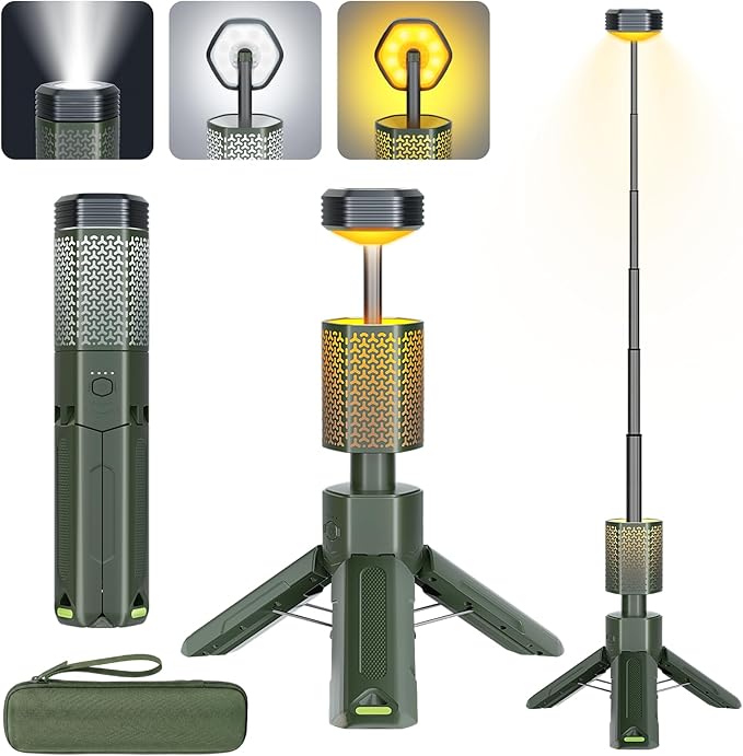Telescopic Camping Lantern 10500mAh Rechargeable Magnetic Green