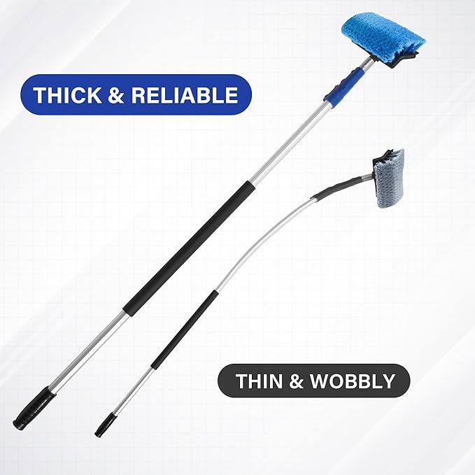 20ft Exterior Cleaning Brush Set Telescoping Pole with Squeegee