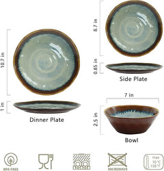 Melamine Dinnerware Set 12-Piece Unbreakable Sandy Brown