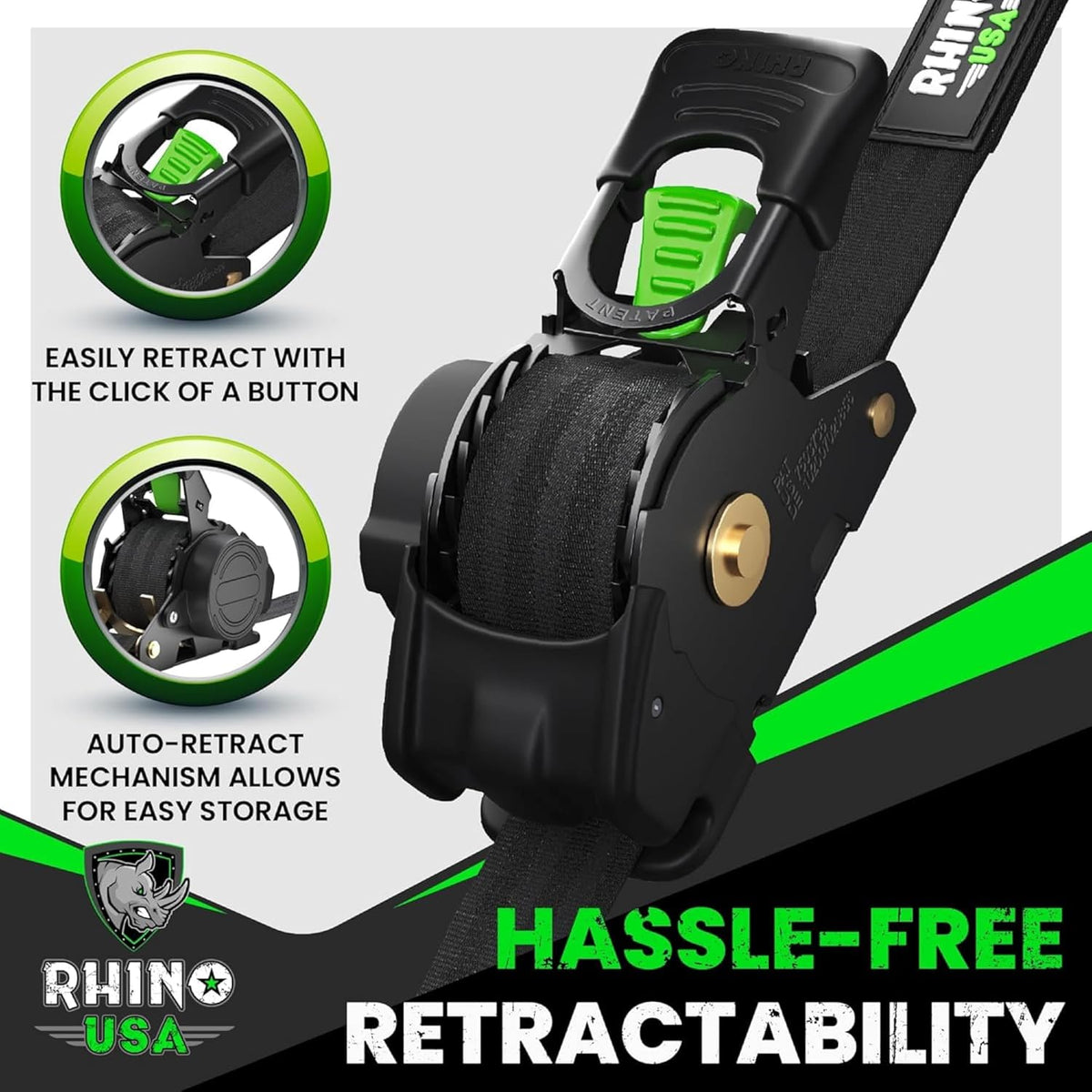 Rhino USA retractable ratchet straps 1 inch