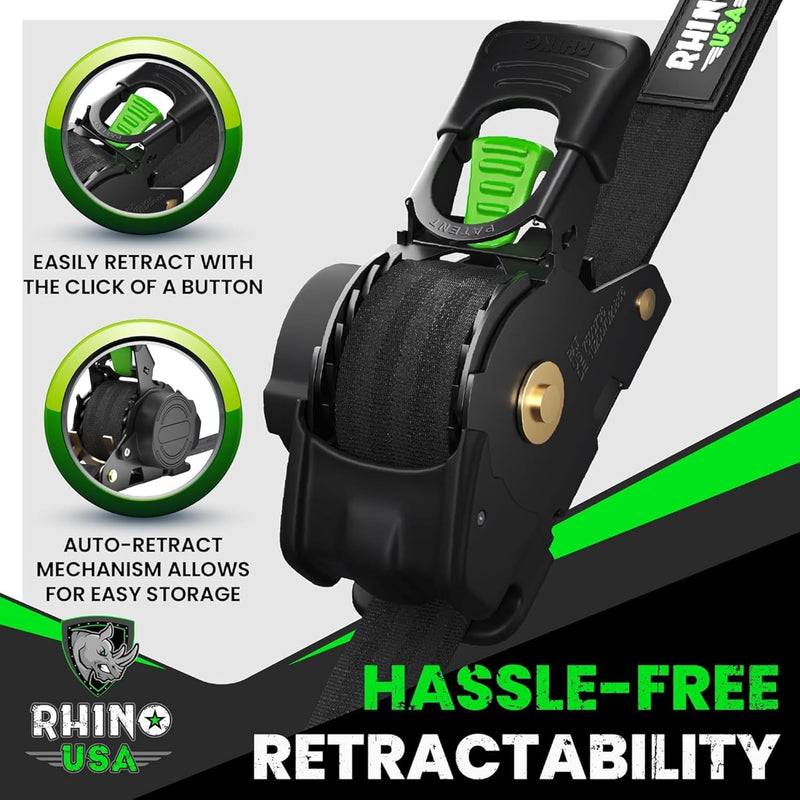 Rhino USA retractable ratchet straps 1 inch