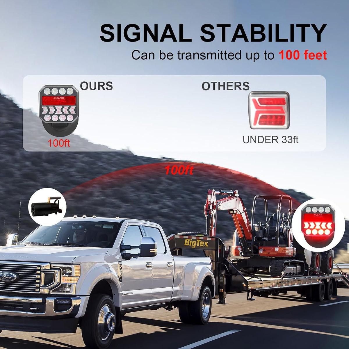 Wireless magnetic tow lights