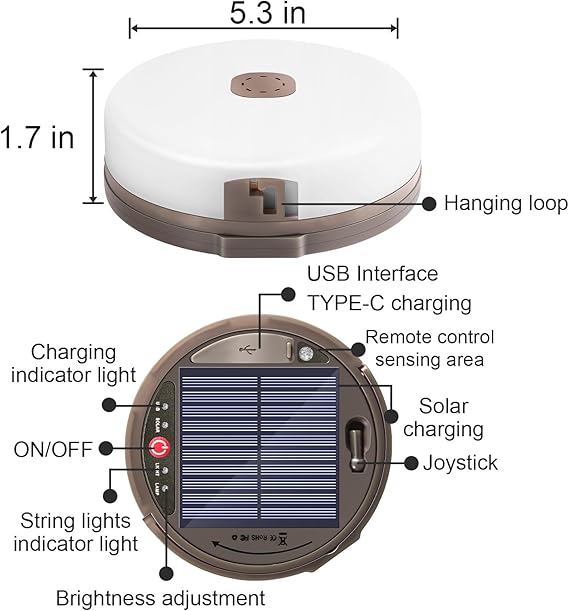 4-in-1 Solar Camping String Light 42ft Retractable
