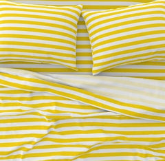 RV King Sheet Set Egyptian Cotton 72x80 Yellow Striped