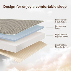 Tri-Fold Memory Foam Mattress Full 6" 73x52