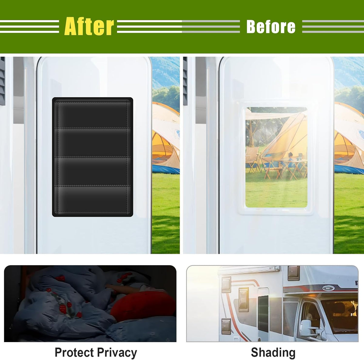 Magnetic RV door window shade