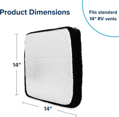 Camco Black-Out Vent Insulator, Reflective, 14" x 14" - view 5