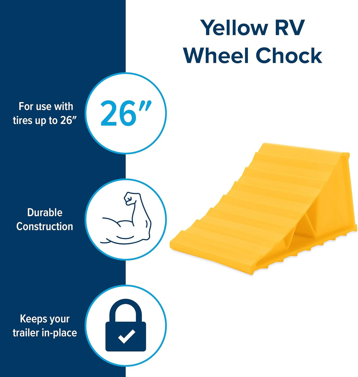 Camco Wheel Chock, Yellow - view 2