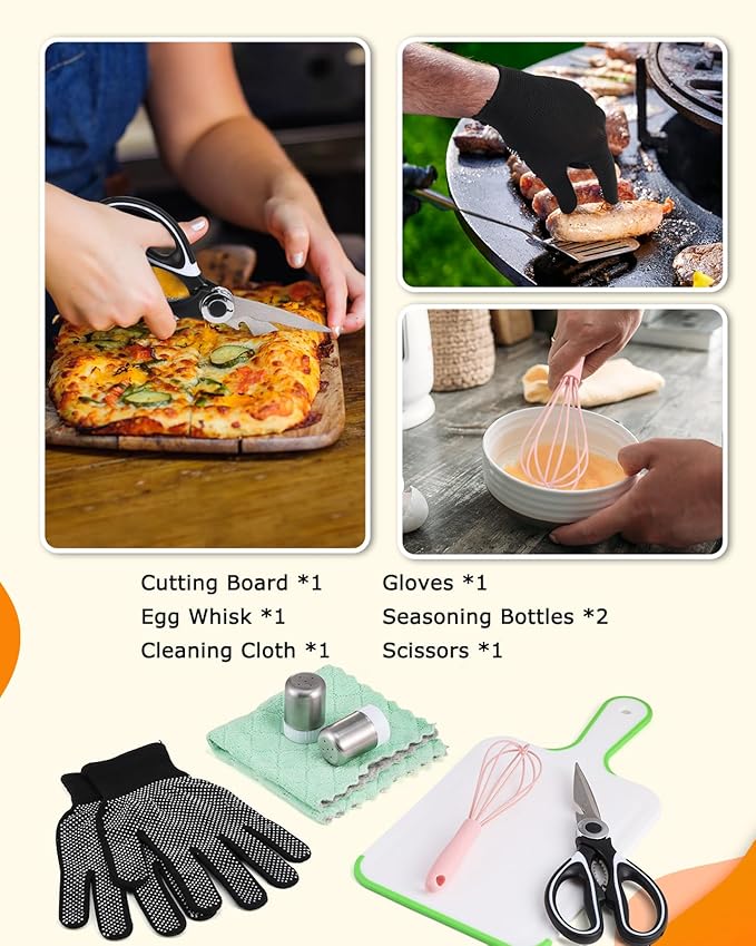 Camping Utensil & Cooking Set Stainless Steel & Silicone