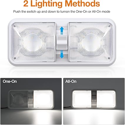 RV Interior LED Ceiling Light 12V 1000LM 4-Pack