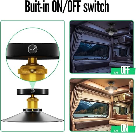 12V/110V RV Vintage Ceiling Light E26 Flush Mount