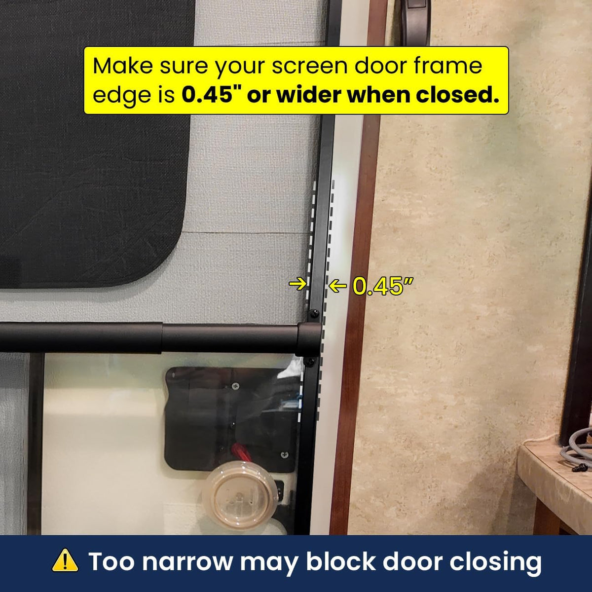 RV screen door grab bar