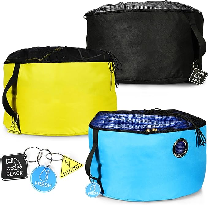 RV hose storage bags color coded 3-pack - view 2