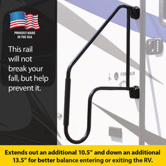 Extended RV entry assist rail