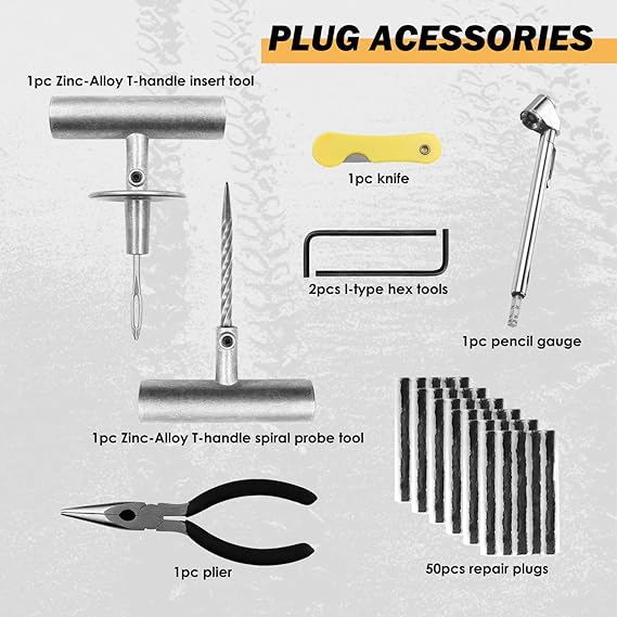 Tire Repair Kit 78pc Heavy Duty Universal