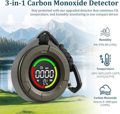 3-in-1 Rechargeable Travel CO Detector Green