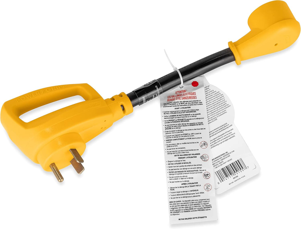 Camco Power Grip Dogbone Adapter, 30A Male to 15A Female, 12" - view 7