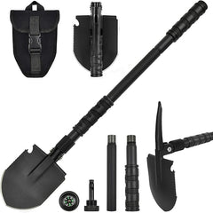 Folding Survival Camping Shovel 24" with Pickaxe