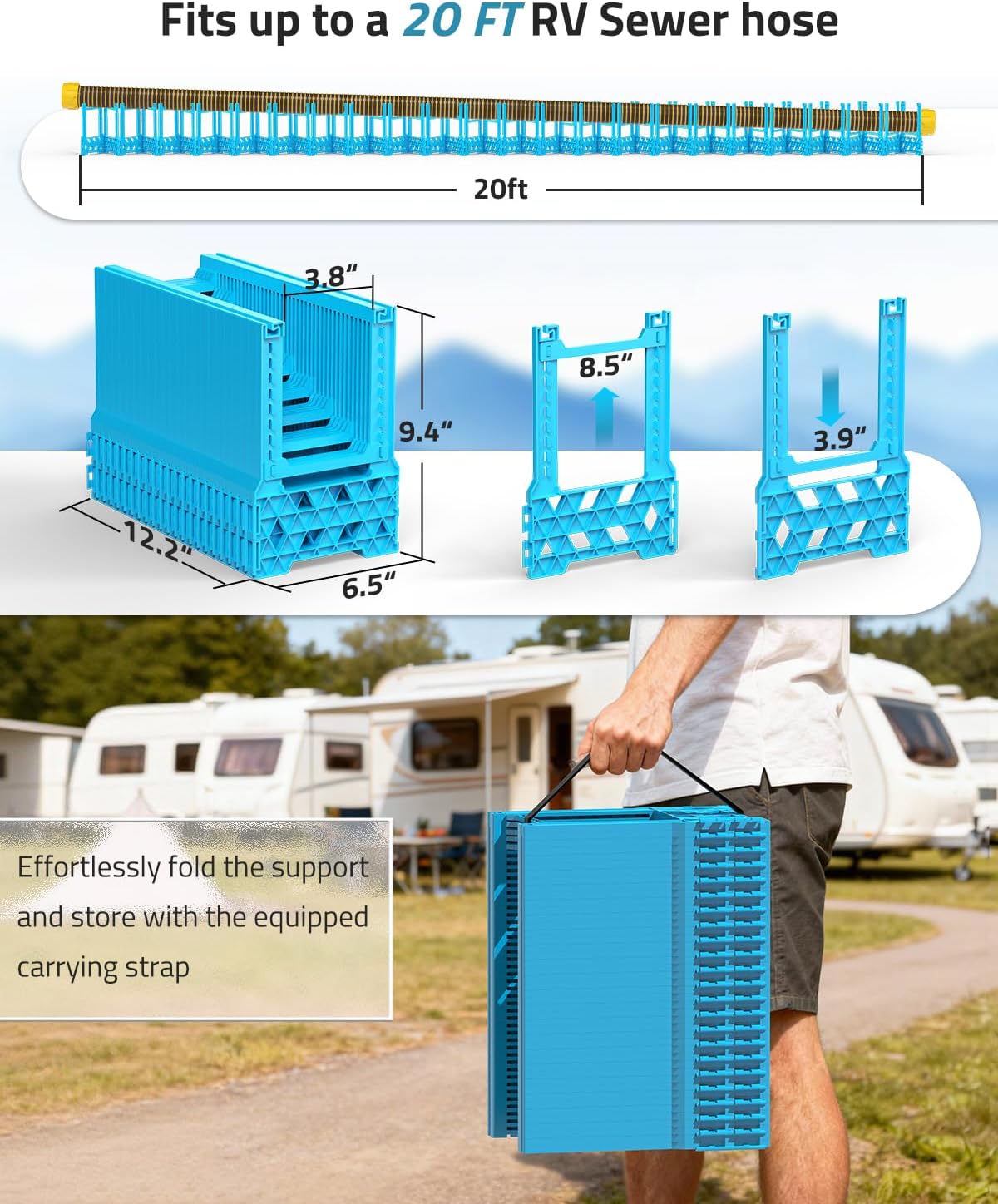 20 ft RV sewer hose support
