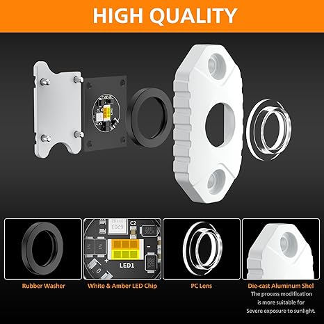 RV Exterior LED Porch Light 12V IP68 2-Pack