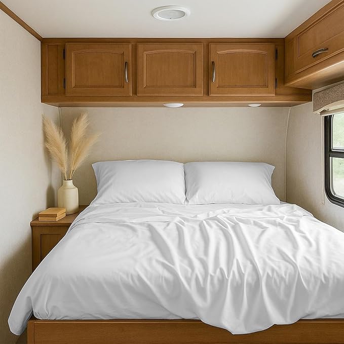 RV Camper King Sheet Set 500TC Egyptian Cotton 70x80 White
