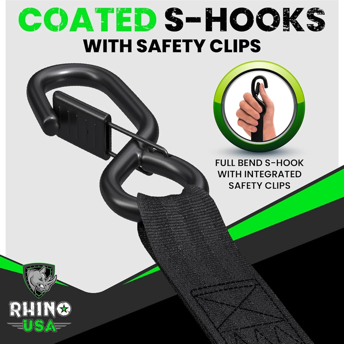 Rhino USA retractable ratchet straps 1 inch