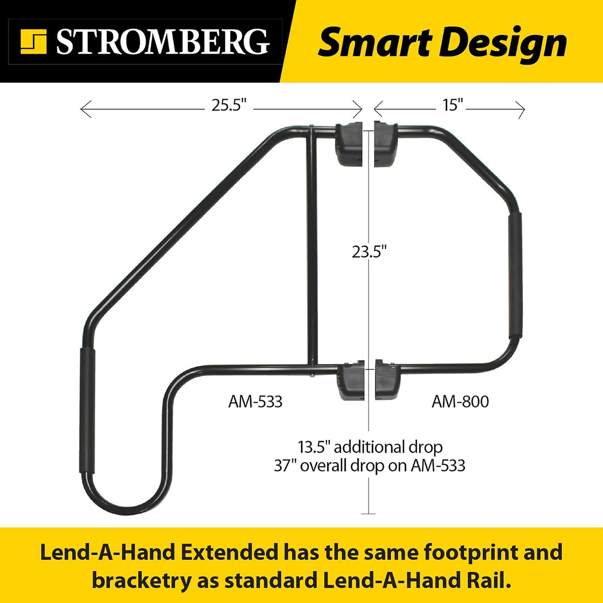 Extended RV entry assist rail
