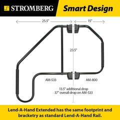 Extended RV entry assist rail
