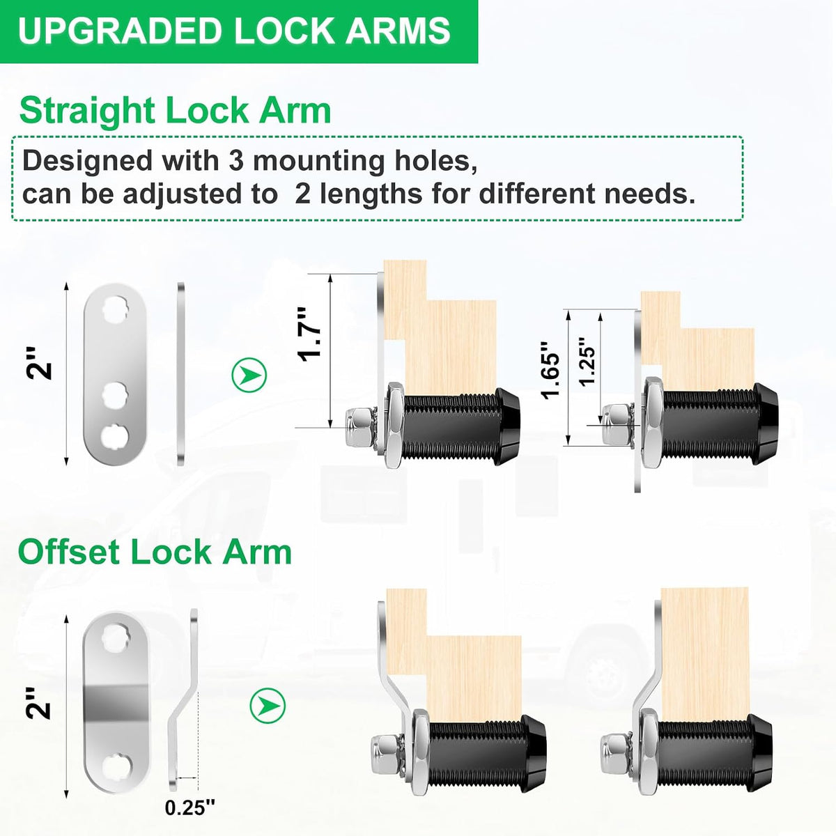 RV compartment cam locks 2-pack