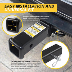 Trailer hitch receiver extender 7 inch