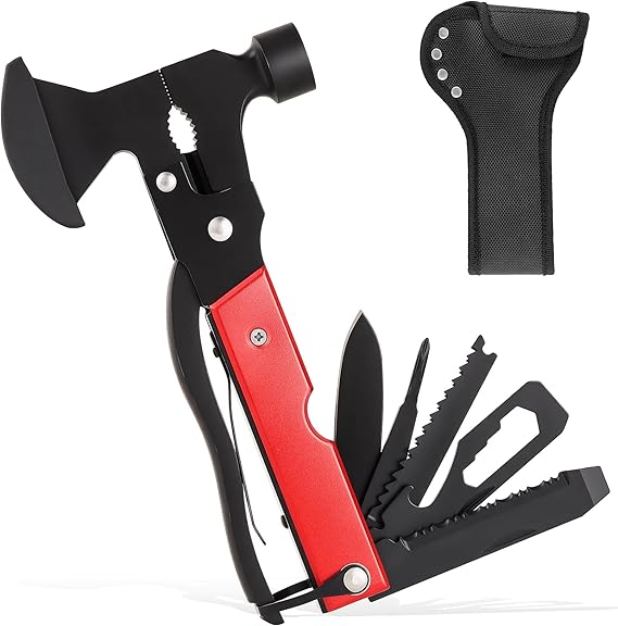 14-in-1 Tactical Multitool Axe with Folding Shovel