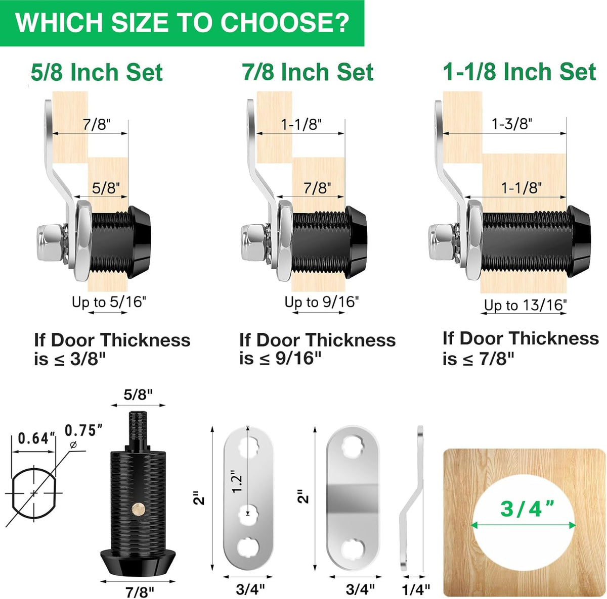 RV compartment cam locks 2-pack