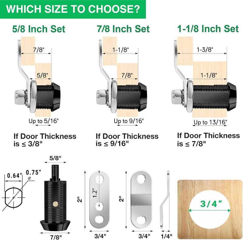 RV compartment cam locks 2-pack