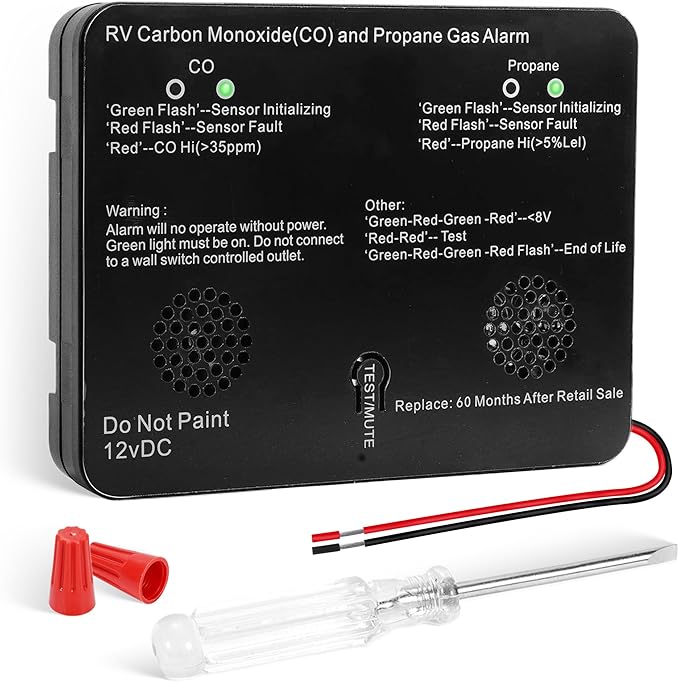 RV Dual LP/CO Gas Detector, 12V DC 100dB Alarm – RV Parts Giant