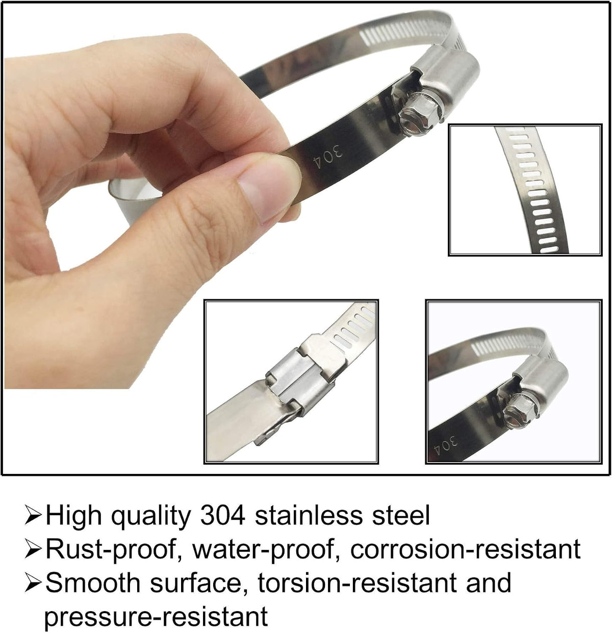EesTeck 3" Stainless Steel Worm Drive Hose Clamps, 8-Pack – RV Parts Giant